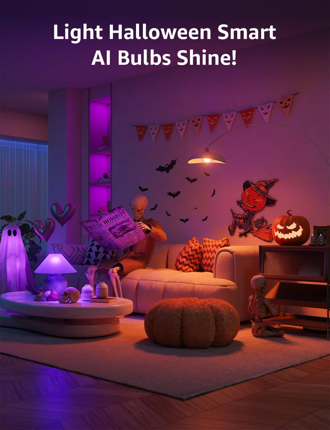 Lepro B1 AI Smart Light Bulbs - WiFi & Bluetooth RGBWW Color Changing LED Bulb Compatible with Alexa & Google Assistant, AI Generated Lighting LLM, AI Voice Control, Music Sync, 2.4GHz Only, 2 Pack