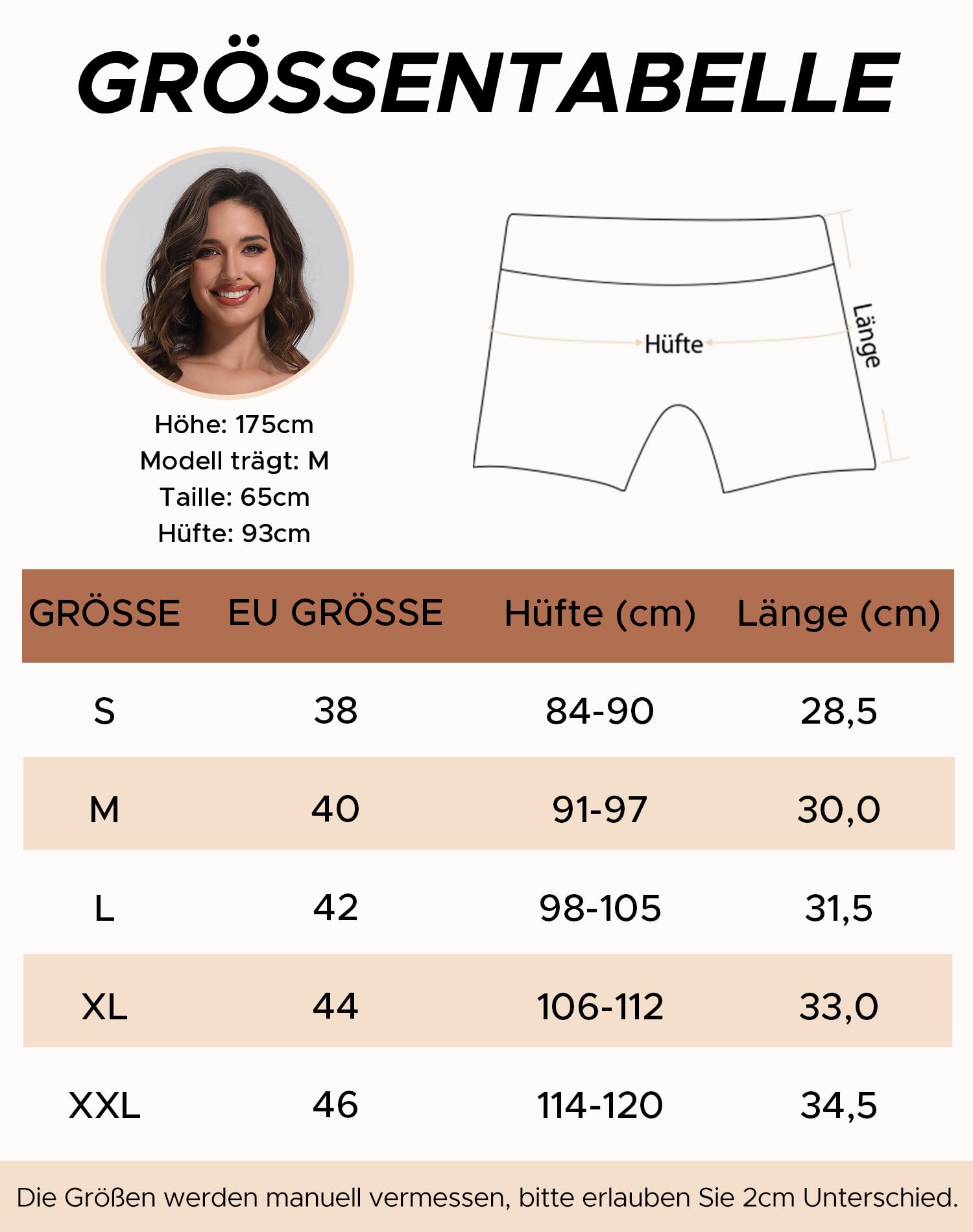 INNERSY Krótkie spodenki kolarskie damskie halka spodnie pod sukienkę średnia talia Chub Rub szorty 2 sztuki w opakowaniu