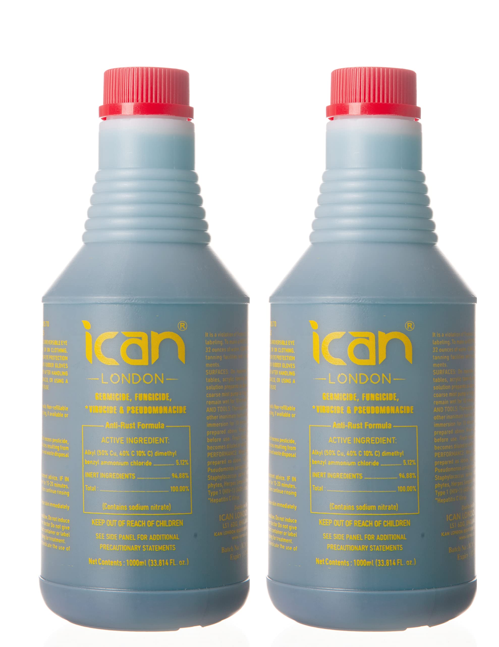 ICAN LONDONDisinfectant Solution for Salon Barbicide Jars, Medical, Athletics-Girmicide solution1000ml x 2 (2 litre)
