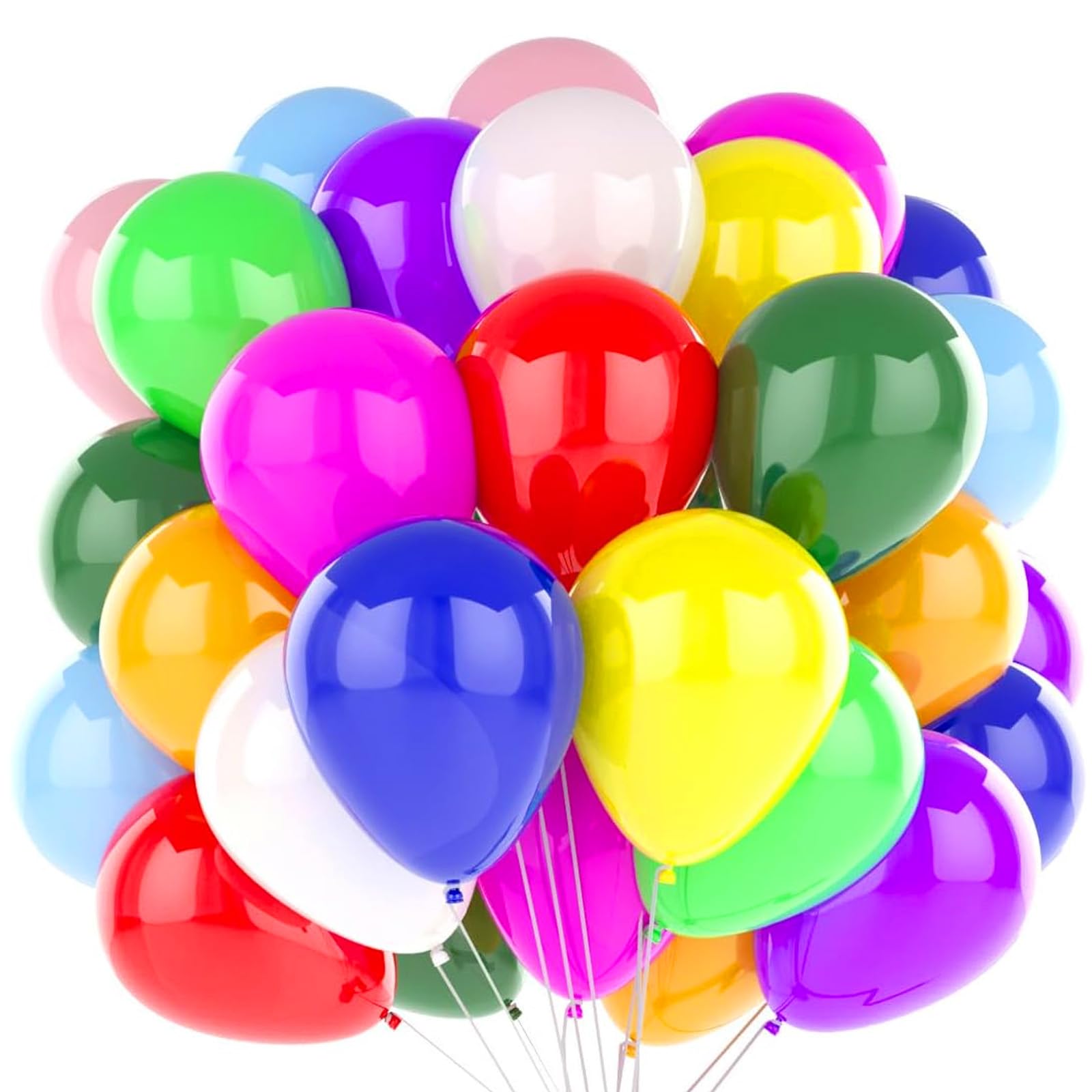 Multicoloured Assorted Balloons, 100pcs 12 Inch Latex Balloons, Perfect for Kids Birthday, Summer Party, Carnival, Wedding, Graduation, Celebration Events & Colorful Party Decorations