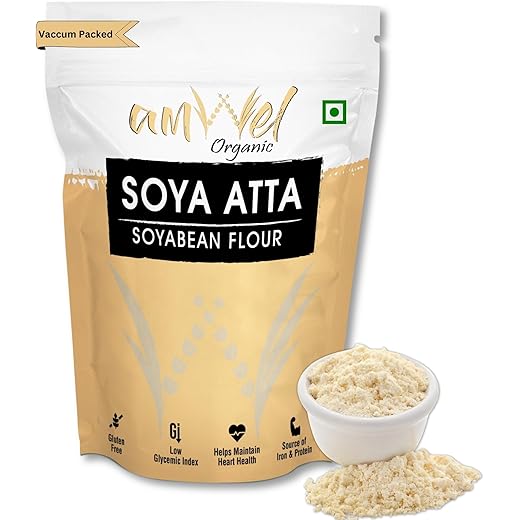 Amwel Organic Soyabean Atta | Soya Flour | 450g x 3pc | High Protein and Fiber Rich Food For Diet and Weight Management | 1.35kg | Vaccum Packed