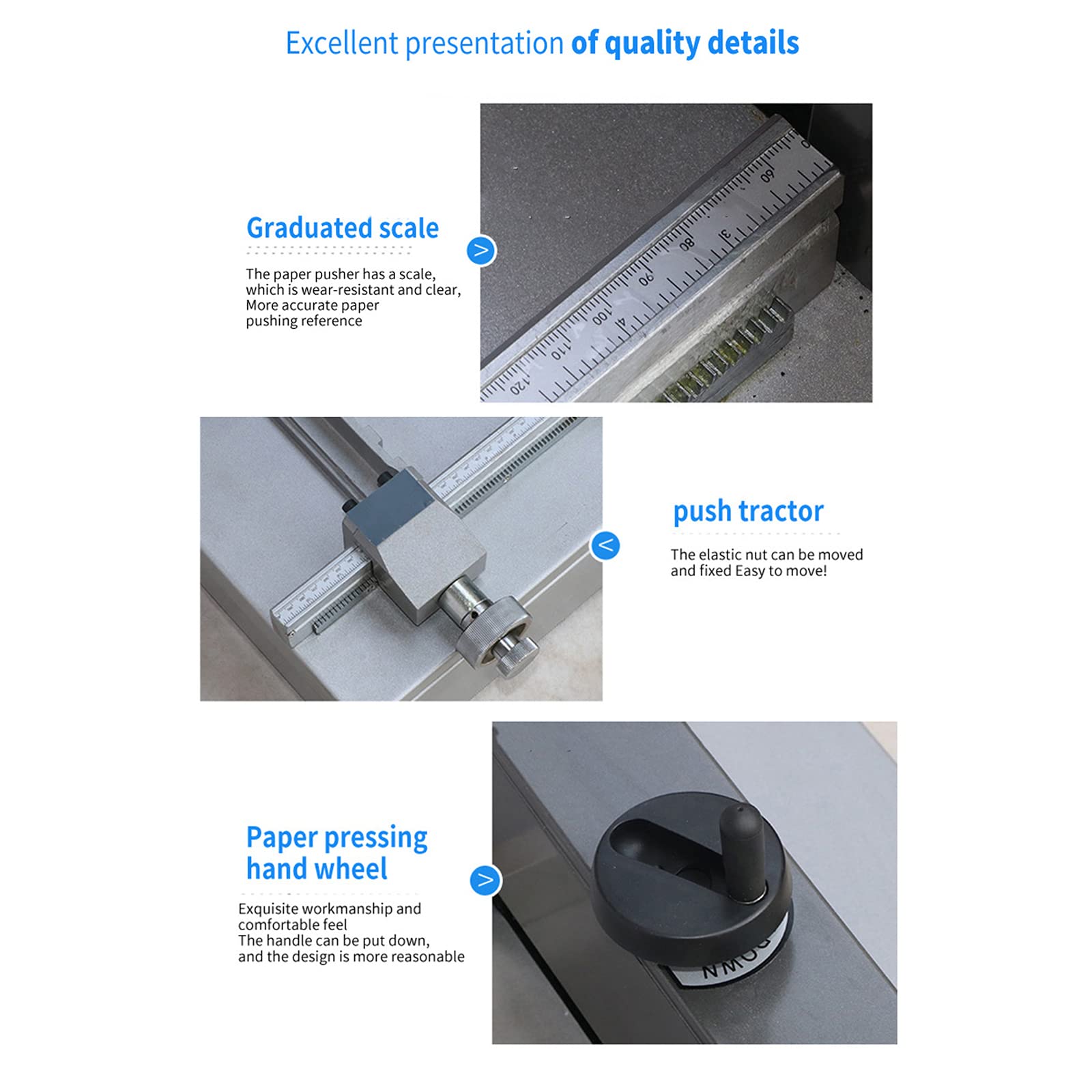 Taglierina Elettrica per Carta, Taglierina da Tavolo Resistente, Larghezza di Taglio 0-330 Mm, Spessore di Taglio 40 Mm, Ideale per Ufficio E Scuola.
