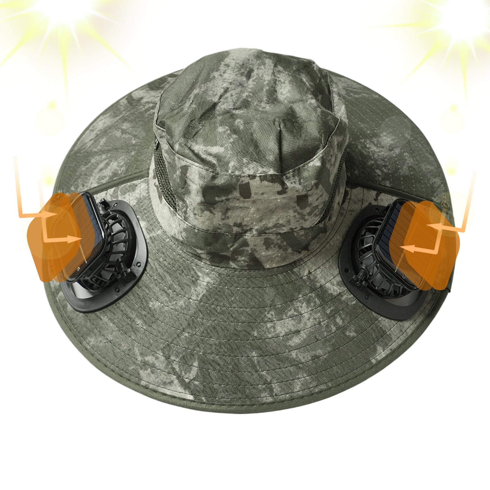 Cappello con Ventilatore Solare Protezione Rinfrescante | Outdoor da Sole a Tesa Larga con Ventola Solare Attrezzatura Personale Per Spiaggia Pesca Campeggio Outdoor Viaggi