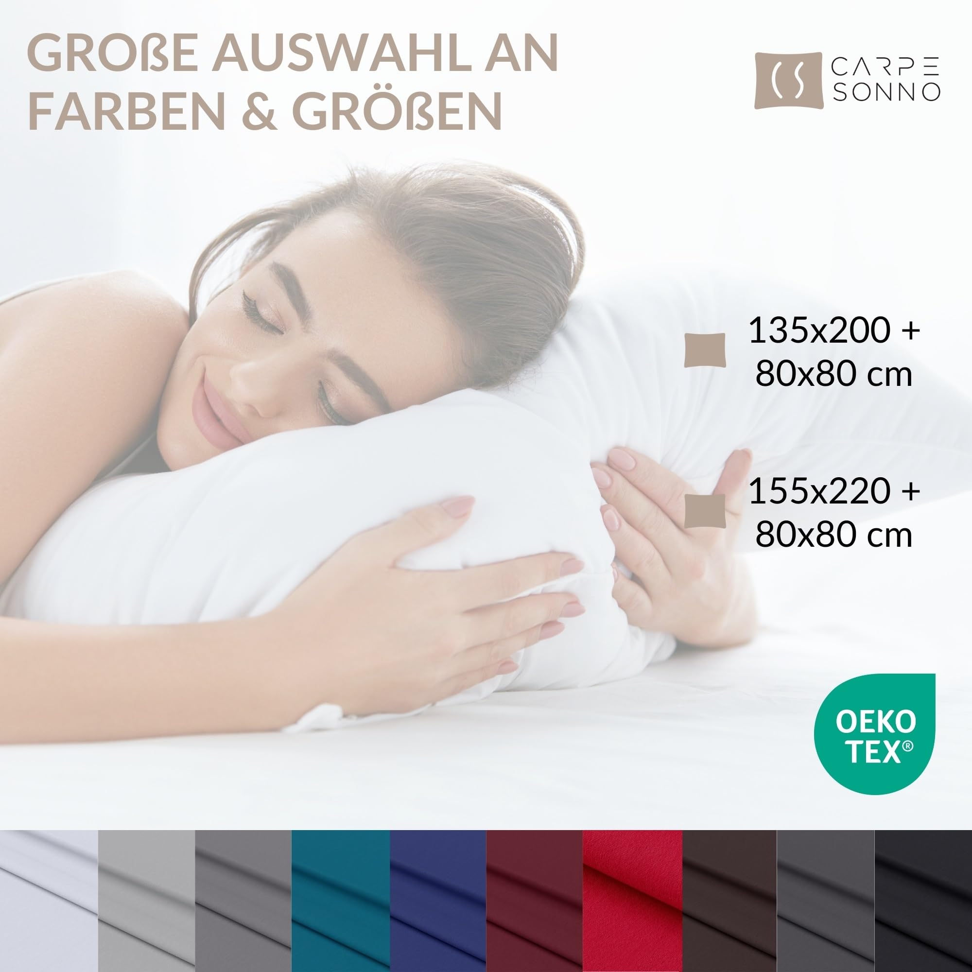 Carpe Sonno® Bettwäsche 135x200 Baumwolle 4teilig | Bettwäsche 4teilig | Bettbezug 135 x 200 4 teilig Bettwäsche 135x200 4teilig | Bettwäsche-Sets als Allergiker Bettwäsche Baumwolle 135x200 geeignet