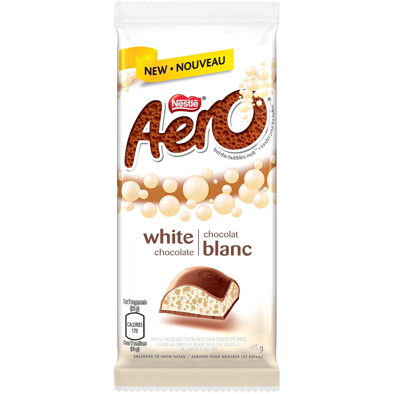 AERO White Chocolate, 95g/3.35oz Bar, (Imported from Canada)