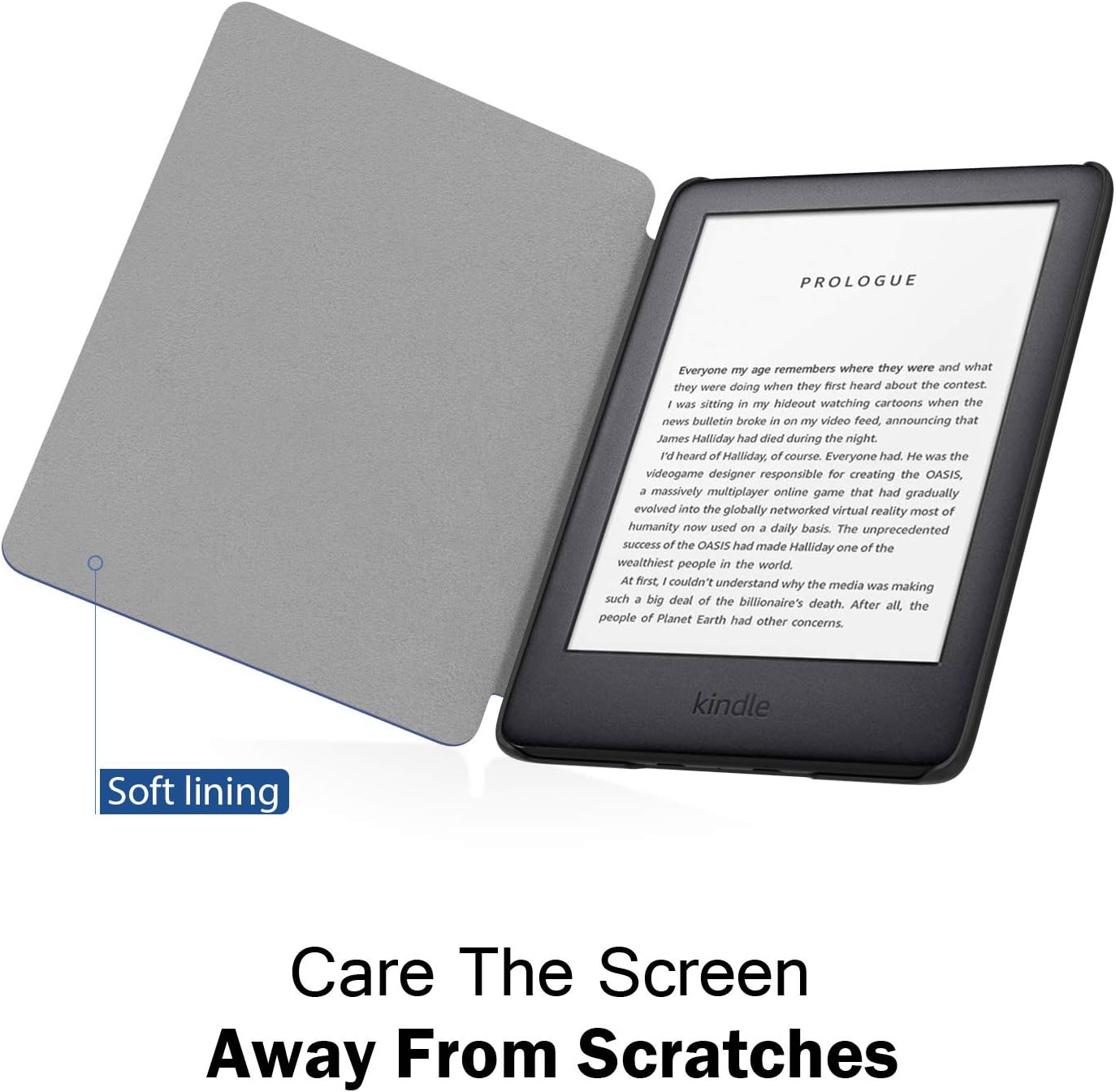 MoKo Case Fits 6" Kindle (10th Generation, 2019 Release), Thinnest Protective Shell Cover with Auto Wake/Sleep, Will Not Fit Kindle Paperwhite 10th Generation 2018 - Denim Indigo