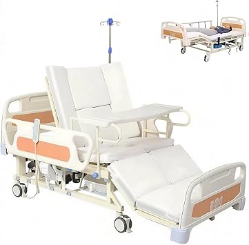 Electric Articulating Hospital Bed for Home Use - Remote Control Adjustable Backrest, Legrest & Bedpan, 550 lbs Capacity Note No Whole-Bed Vertical Hi-Lo Lifting
