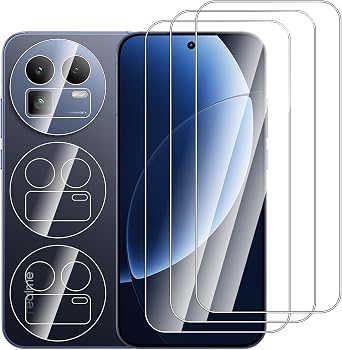 Tempered Glass Screen Protector for Realme GT 8 / GT8 Pack of 3 Screen Protectors with 3 Camera Protection Anti-Scratch 9H Hardness HD Clear Screen Protector for Realme GT 8 / GT8