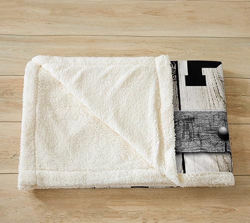 Miniatura 3 de Manfei Manta de camping rústica de madera con pinos para sofá, manta retro a rayas grises para niños y niñas, manta de forro polar suave y