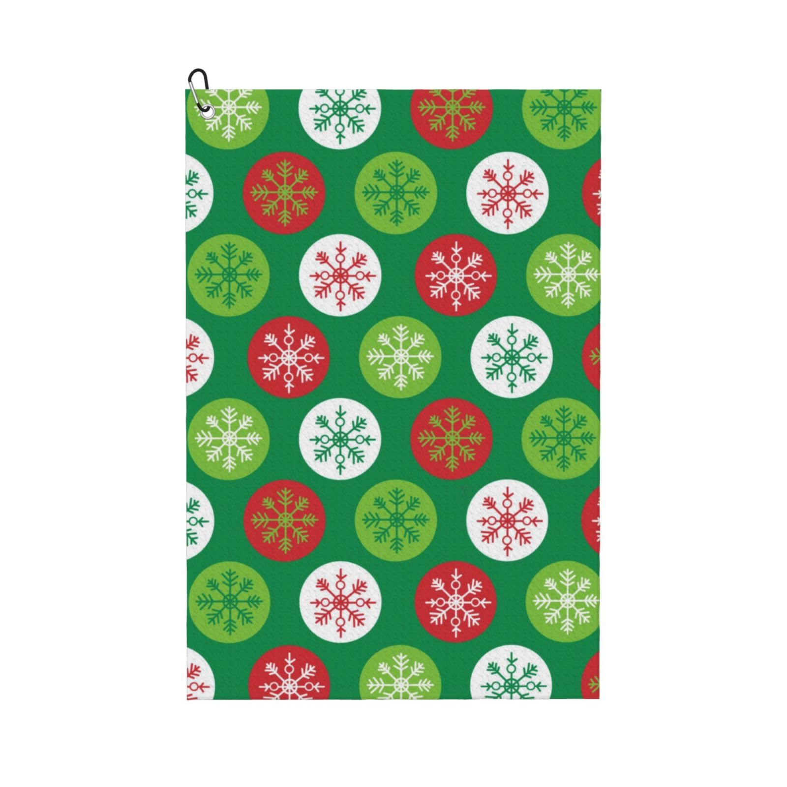 Hnnkloy Christmas Holly Berry Pattern, 16x24 in Portable Waffle Golf Towels with Carabiner Clip for Golf Bag