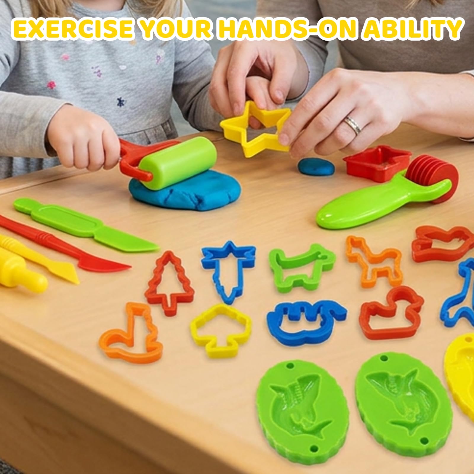 26Pcs Claydough Set, Clay Dough Tools, Claydough Accessories, Claydough Cutters Clay Roller and Modeling Tools - Image 4