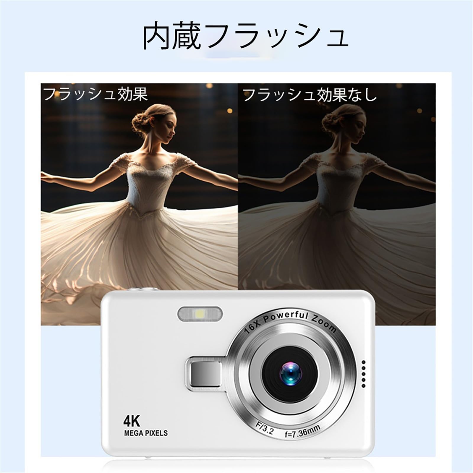 Amazon.co.jp: 4K デジタルカメラ デジカメ 9600万画素 64GB