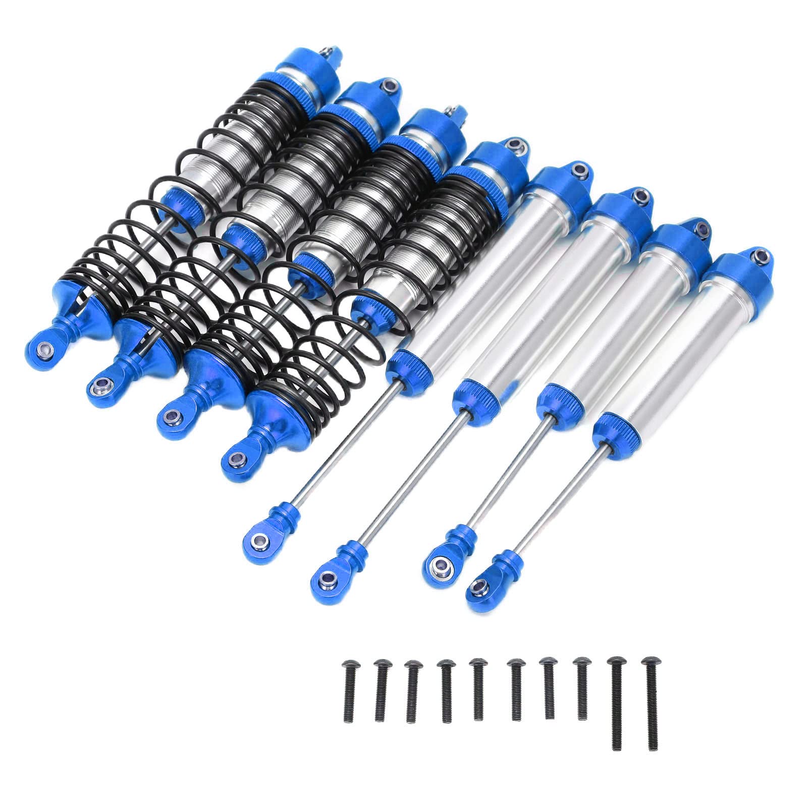 Set di Ammortizzatori RC Durevoli Ammortizzatori Anteriori e Posteriori in Alluminio Leggero per 1/7 UDR 4 Pezzi (Blu Scuro)