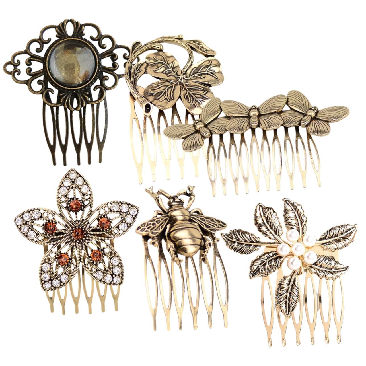 MAGICLULU 18 Retro Haarkamm Perlendekor Abschlussball Zubehör Abs Haarspangen Für -haarspange Haarschmuck Aus Perlen Strassdekor Damen Metall Legierung