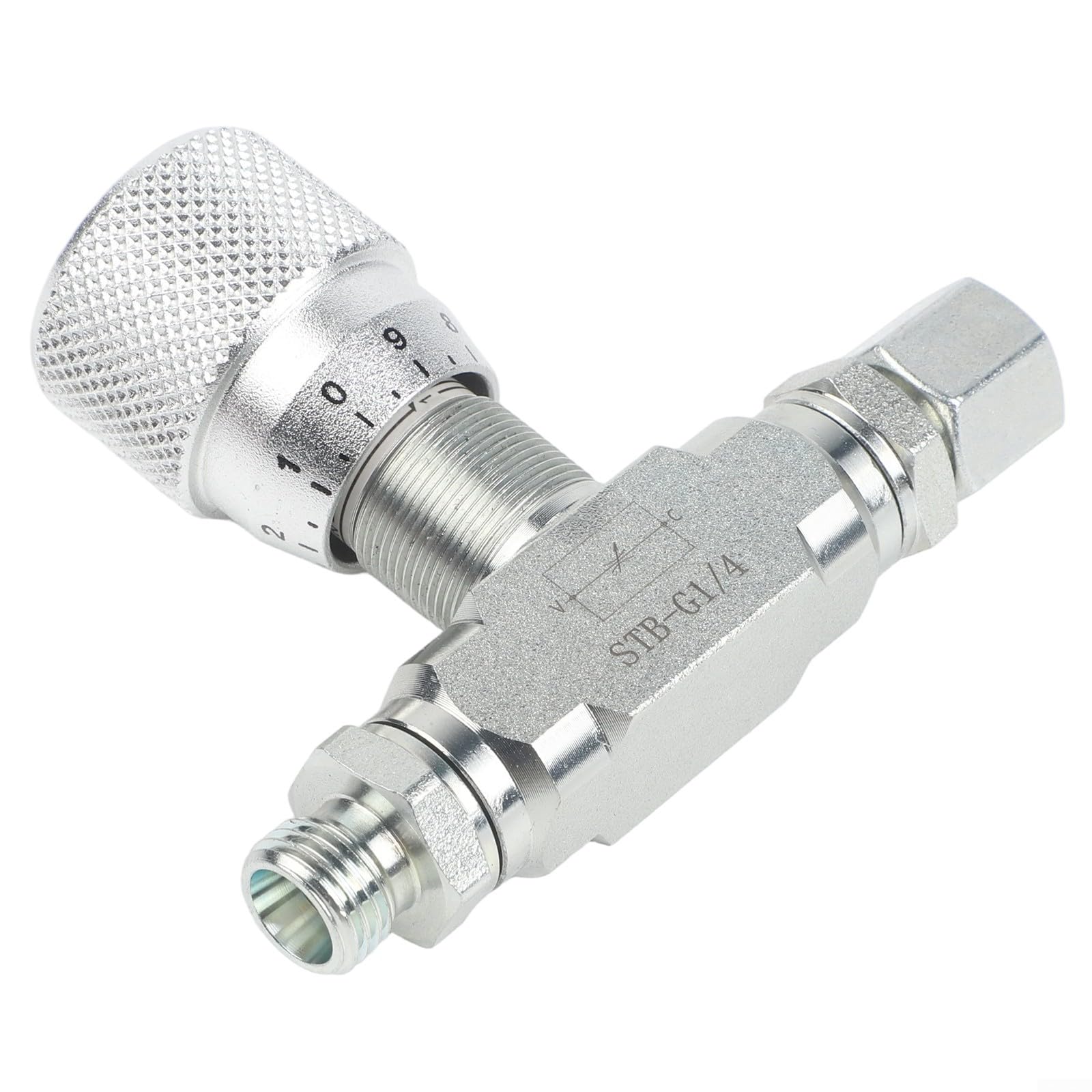 Vanne de régulation de débit hydraulique bidirectionnelle 5800 PSI 46 GPM en acier au carbone filetage 1/4" ou 3/8" NPT (STB-G1/4)