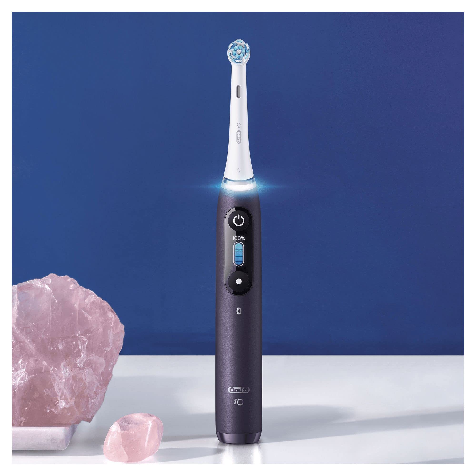 Oral-B iO 8 Go Electric Spazzolino Elettrico Pulizia Professionale, Intelligenza Artificiale e Micro-Vibrazioni, Viola & iO Testine Spazzolino Elettrico,Confezione da 2 pezzi,Bianco e Rosa