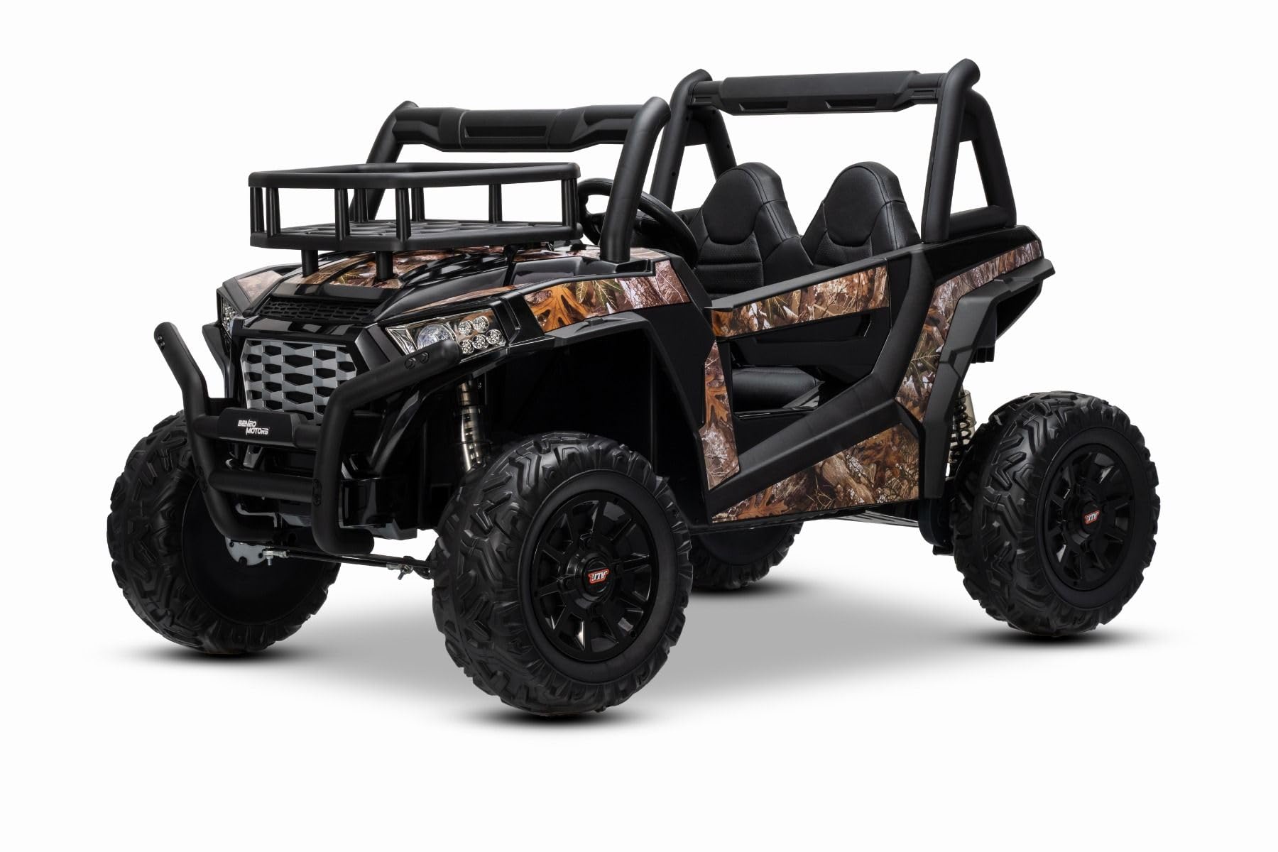 Samochód elektryczny dla dzieci UTV 24 V, czarny, elektryczny samochód dziecięcy z pilotem 2,4 GHz, 2 x 200 W, bateria litowa, światła LED, kółka z miękkiej pianki EVA z zawieszeniem, odtwarzacz MP3