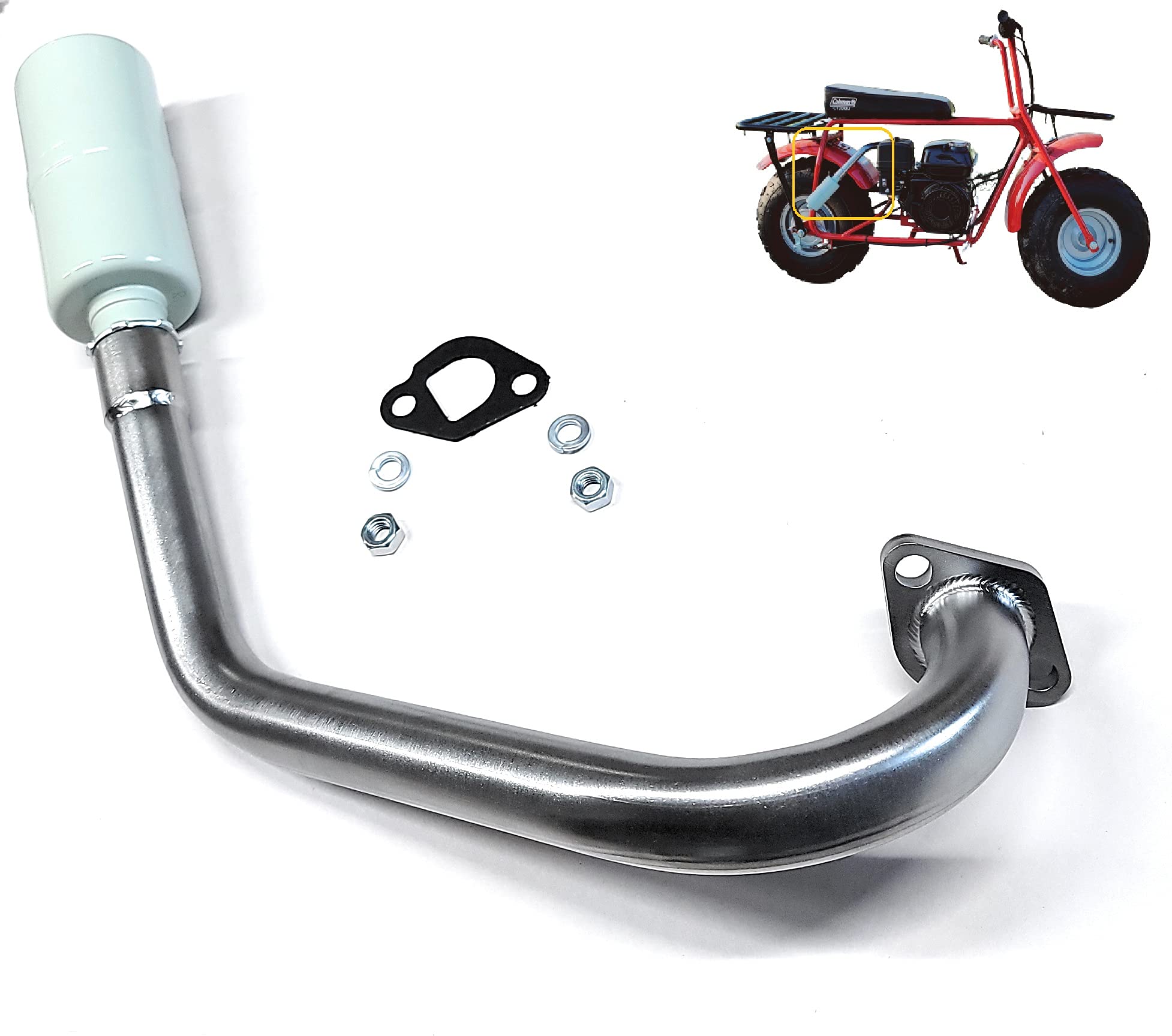 Buy ARSPORT Exhaust With Muffler for Coleman CT200U 196cc/6.5HP mini
