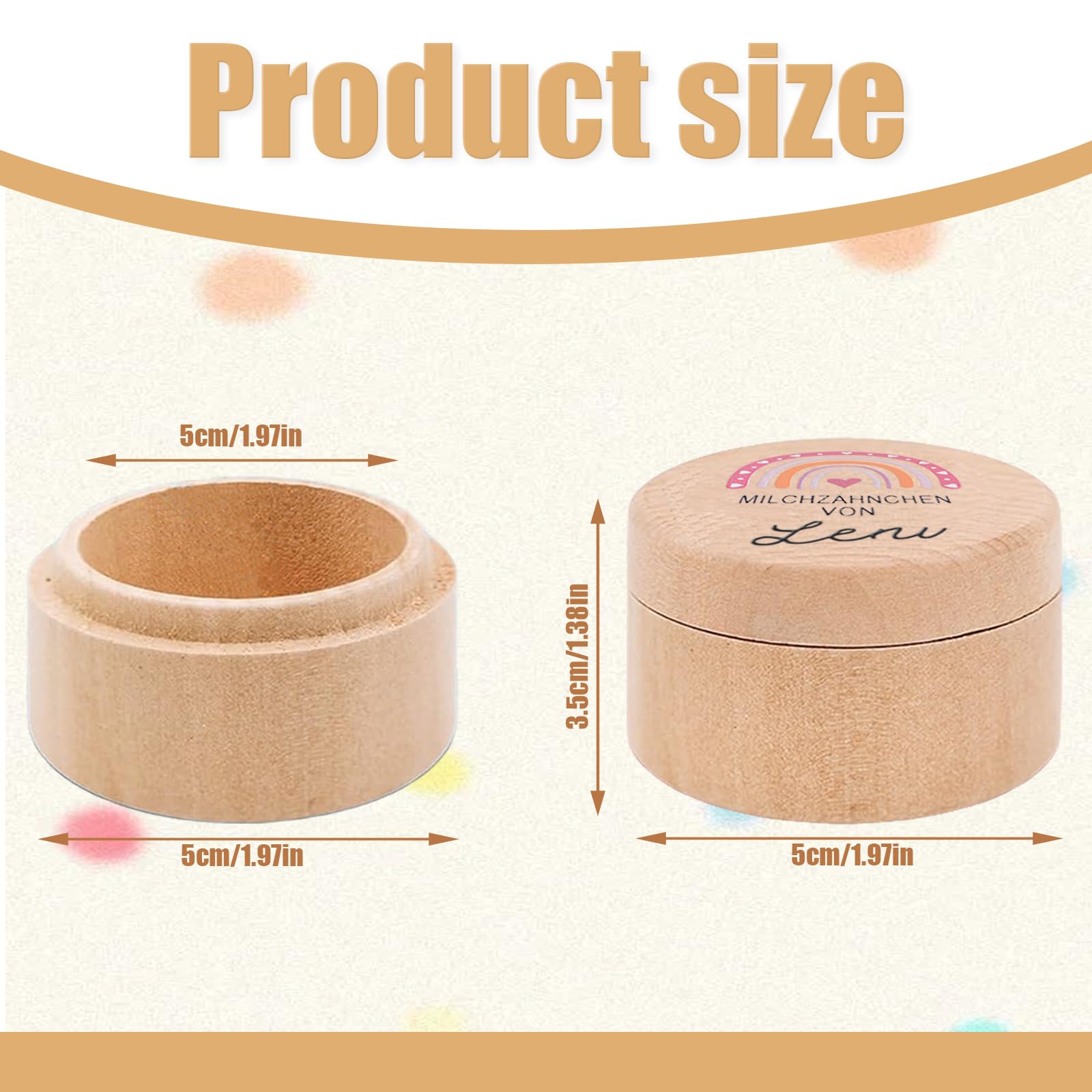 Scatolina dei Dentini, porta dentini da latte Scatola per denti di latte, regalo di memoria in legno per bambini e ragazze 100% legno, con Stampa Cartoni Animati Porta Dentini da Latte