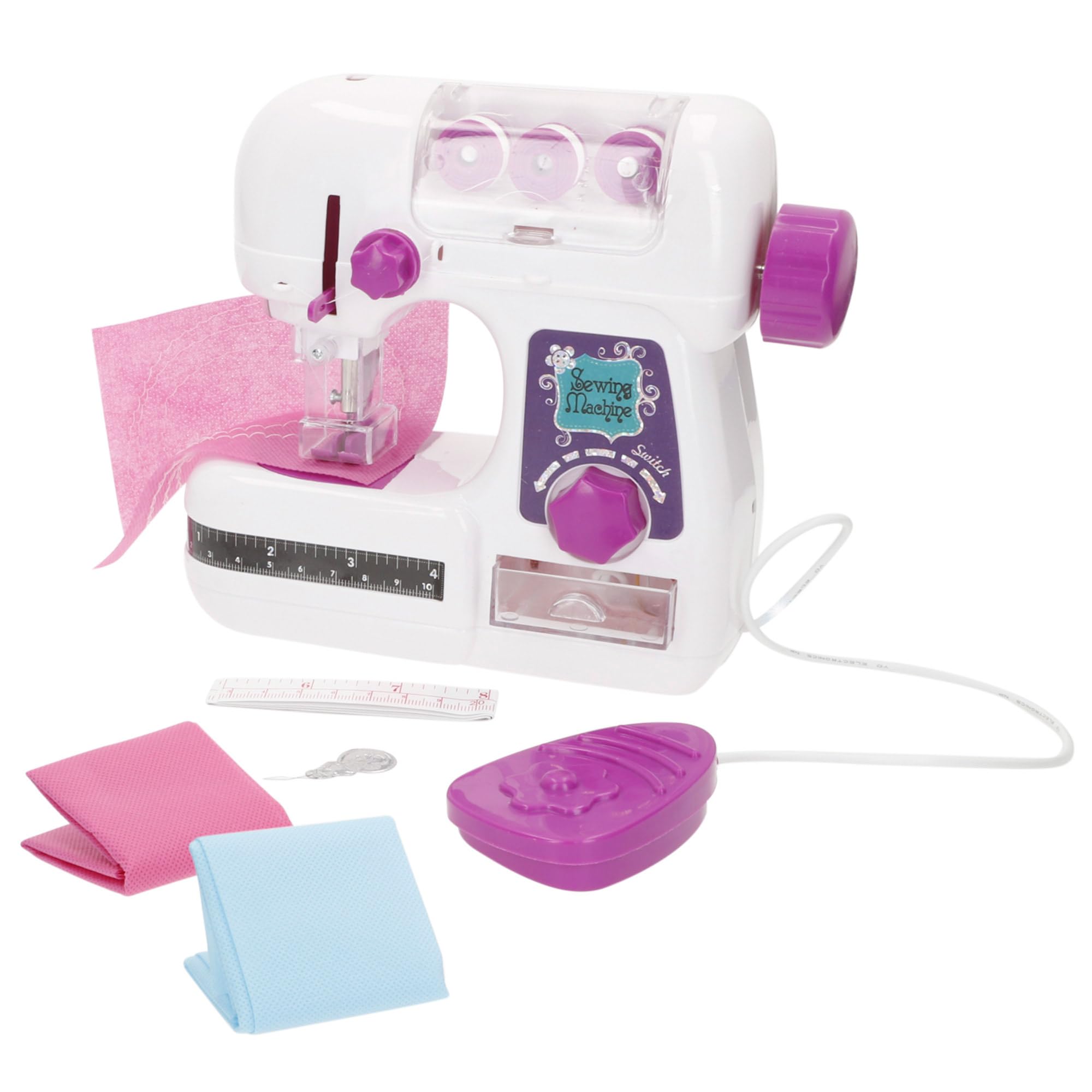 Machine à Coudre Enfant ColorBaby My Home – Avec Lumière, Pédale à Main, Aiguille Protégée, Tissus Inclus, Dès 3 Ans