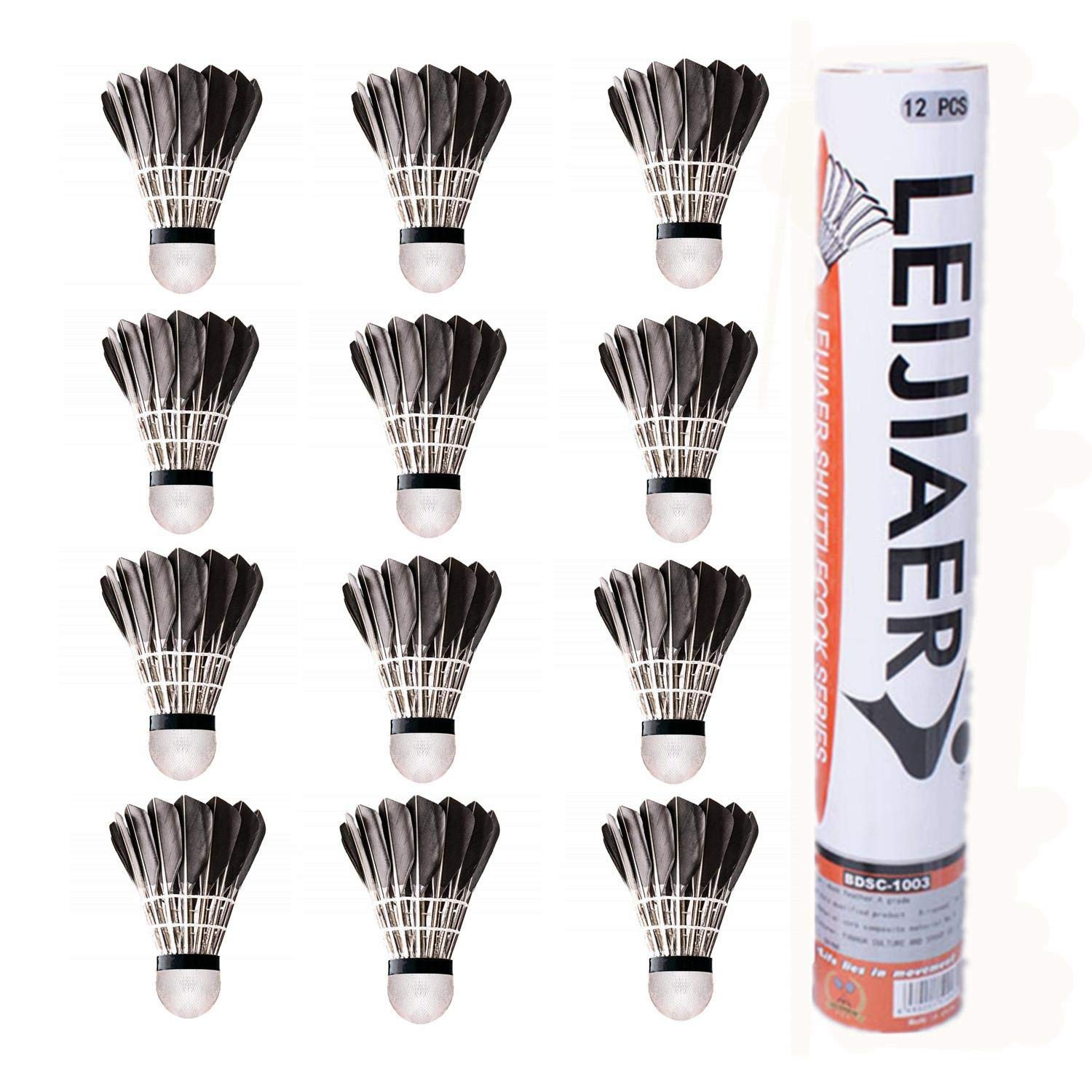 12 Pack Badminton Set Goose Feather Badminton Balls Great Durability Training Badminton Birdies Balls