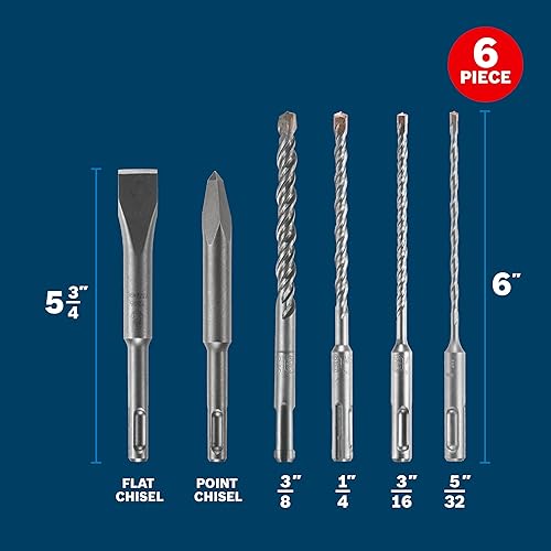Miniatura 16 de Bosch HCK001 Juego de brocas para martillo rotativo SDS-Plus Bulldog de 7 piezas