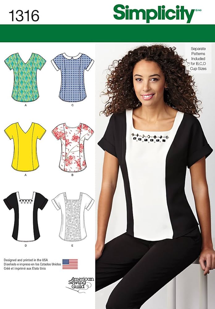 Amazon.com: SIMPLICITY 1316 Misses' TOP with Neckline