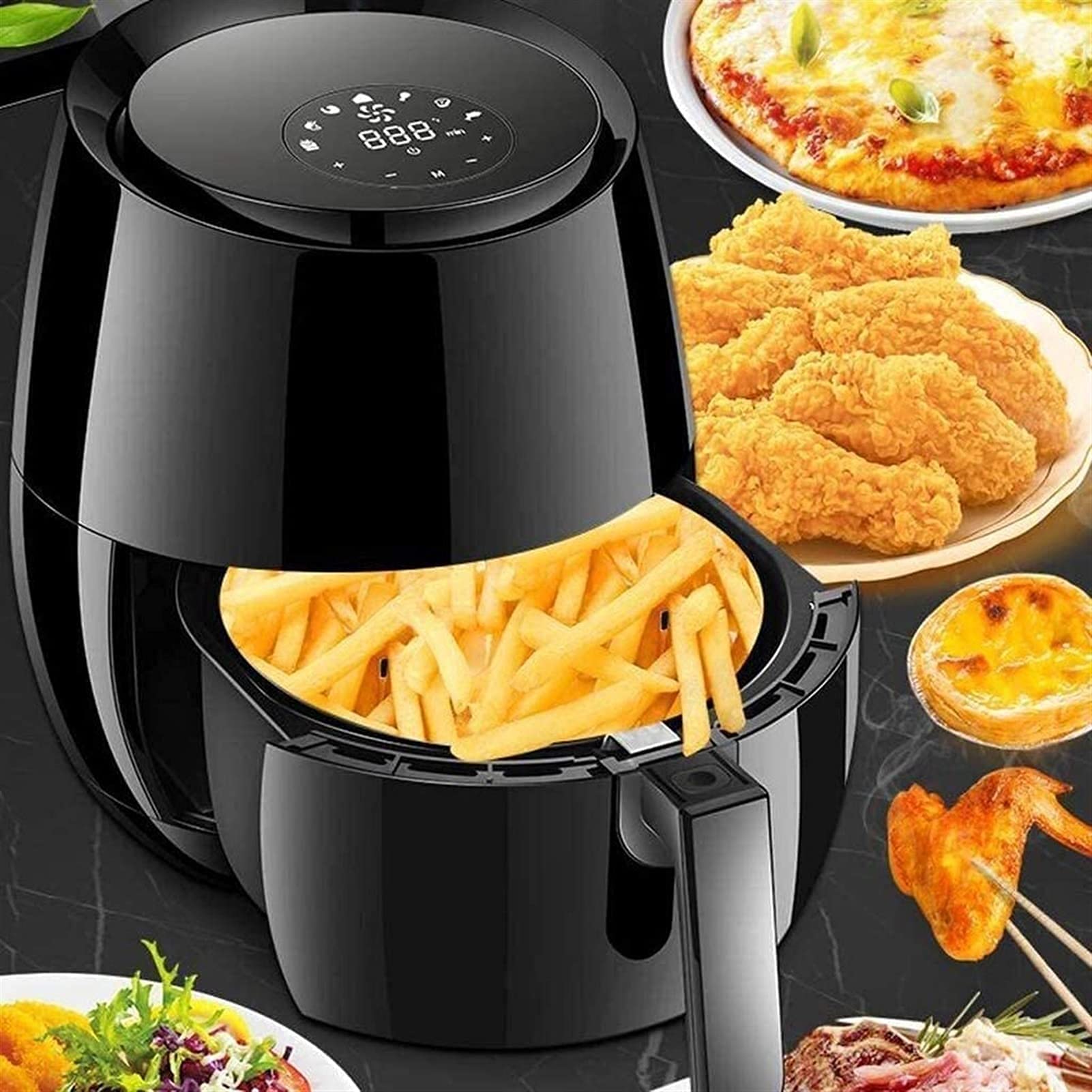 Frytkownica powietrzna do użytku domowego Frytownica 3,6 l Cyfrowy ekran dotykowy LED Elektroniczne frytkownice Piekarnik Nieprzywierający z kontrolą temperatury Automatyczne wyłączanie Frytkownice