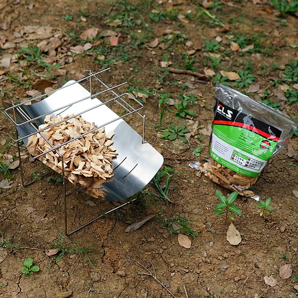 Ruby Lil Zrębki drewniane dla palaczy, gałki z drewna jabłkowego, kawałki drewna do wędzenia i grillowania (1,10 funta/500 g), 2 sztuki duże sztuki