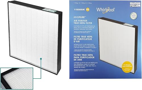 Miniatura 2 de Whirlpool Whispure WPPRO2000 y juego de filtros de repuesto HEPA extragenuinos, purificador de aire para habitaciones grandes, filtro de aire