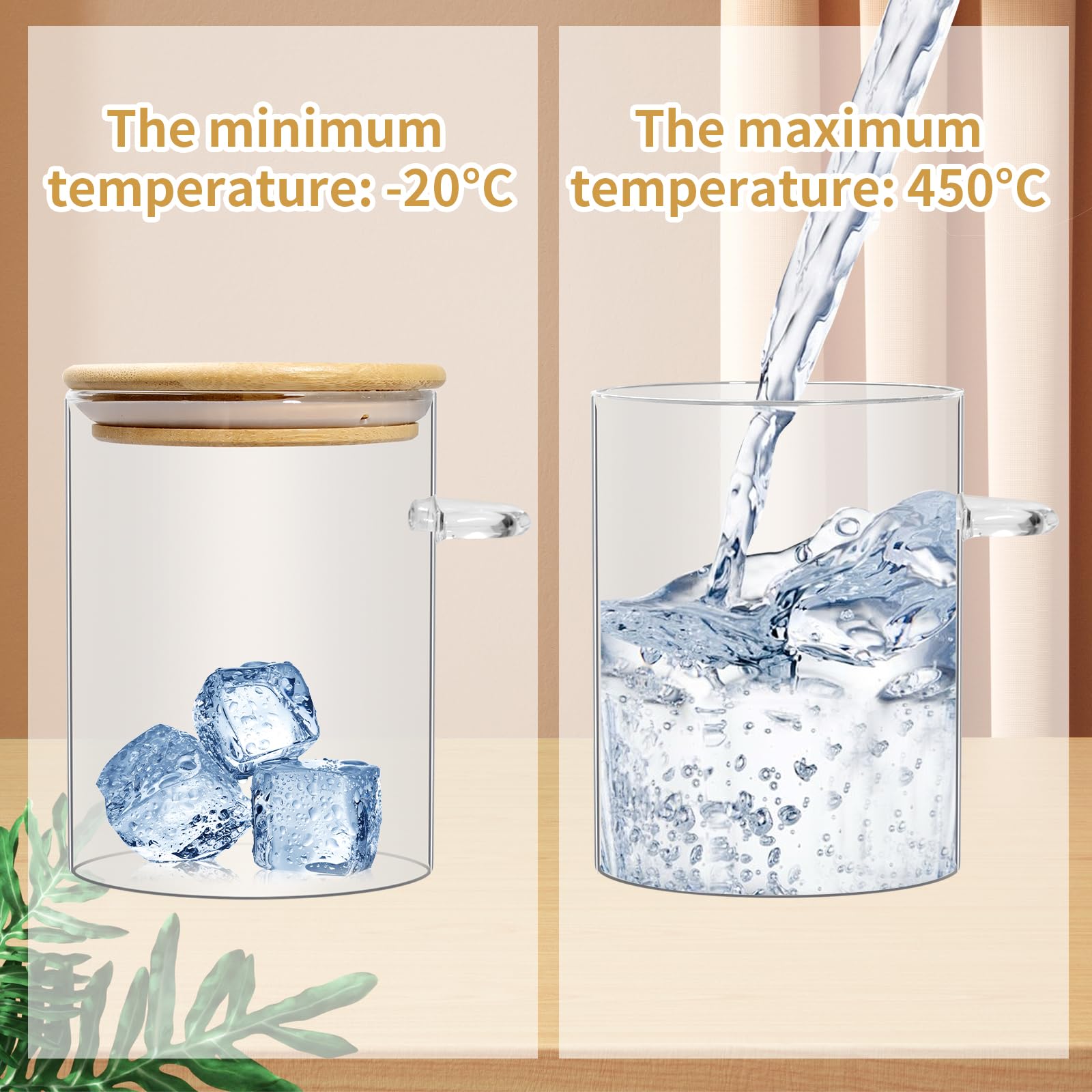 Lot de 12 bocaux en verre avec couvercles et cuillères en bambou, conteneurs hermétiques de 500 ml avec 2 étiquettes et 1 stylo, pour produits secs de cuisine, café, haricots, sucre, épices