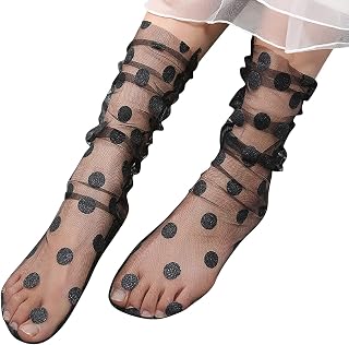Luo-yes Spring And Summer Simple Adult Socks Breathable Fashion Trend Broken Flower Pile Socks Simple Skin Color Printed Women's Socks Hitting Sock Net