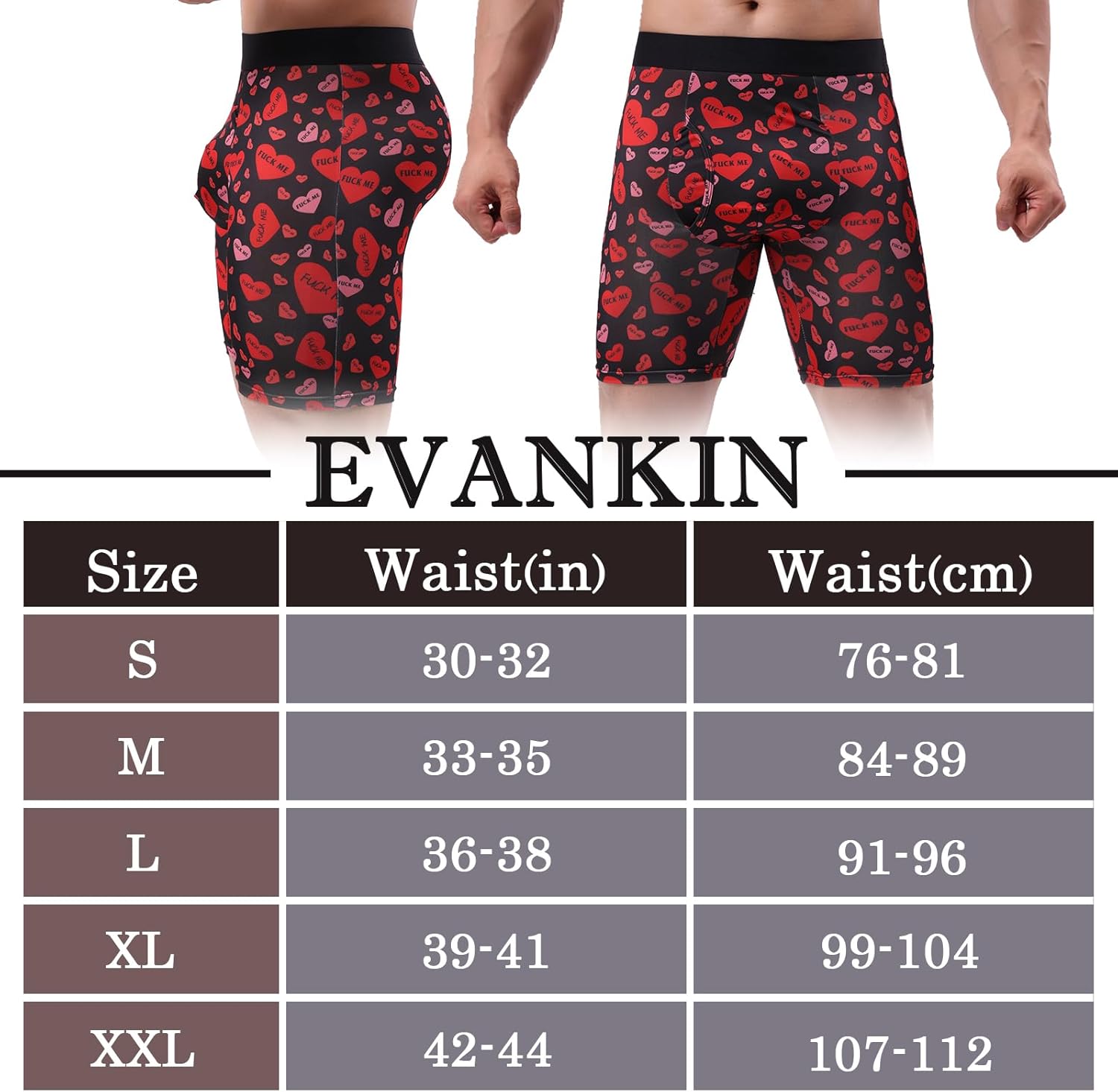 Evankin Mens Valentines Boxer Briefs, Funny Novelty Underwear, Long Leg Breathable Trunks Lingerie Underpants Shorts - Image 7