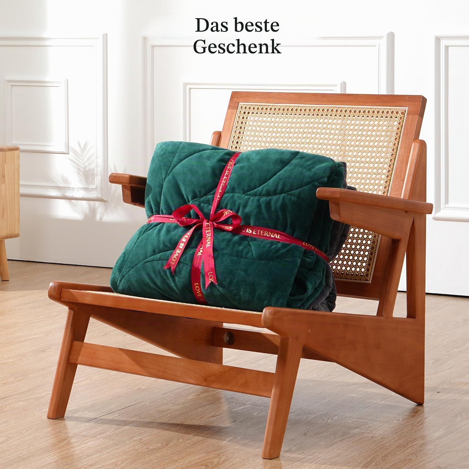Kaisa Gewichtete Decke 4,5 kg 152,4 x 198,1 cm Queen-Size mit Glasperlen maschinenwaschbar Grün