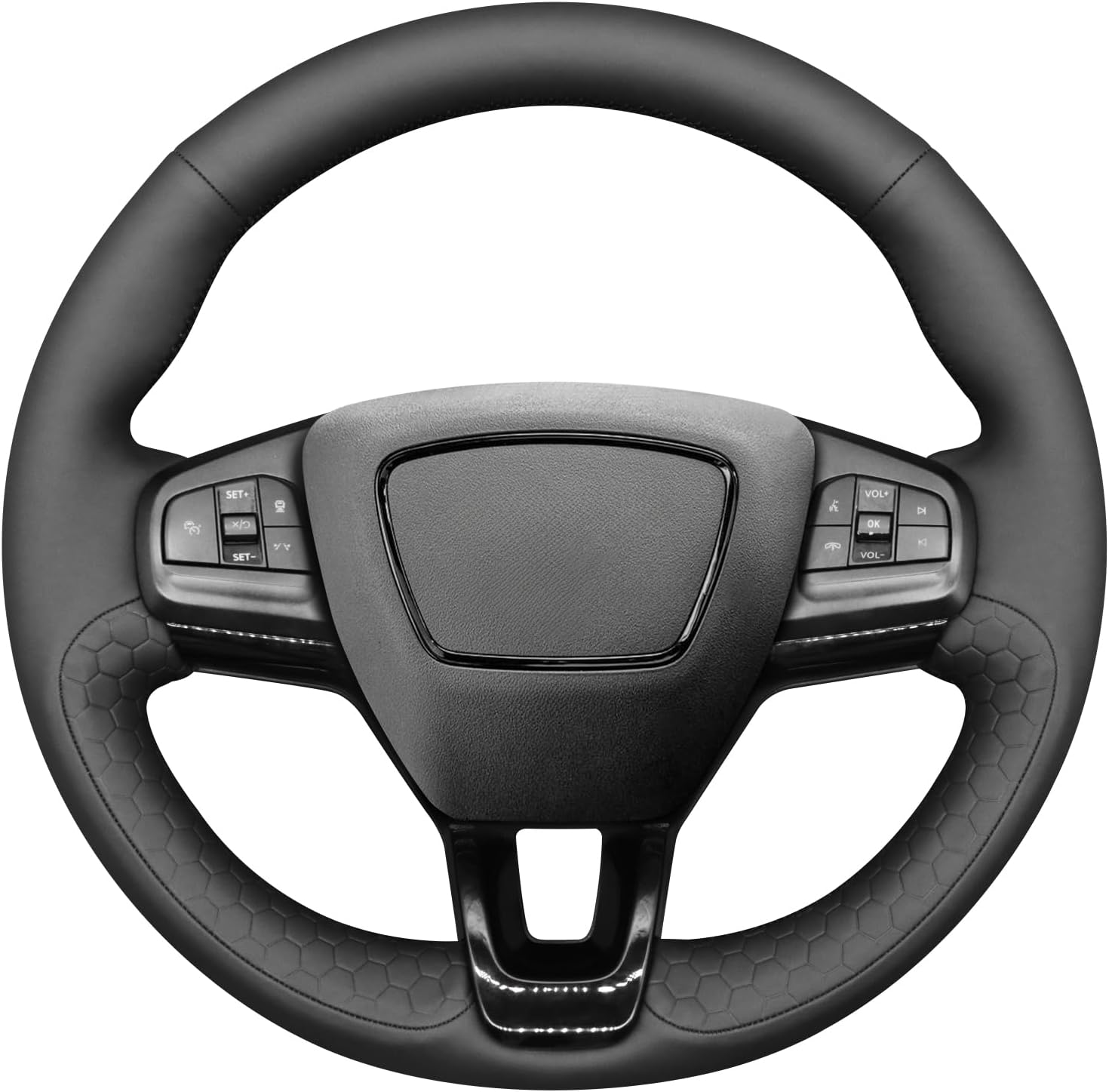 MEWANT Steering Wheel Cover for Ford Mustang Mach-E 2021-2025 Hand-Stitched Steering Wheel Wrap for mustung Steering Wheel Accessories