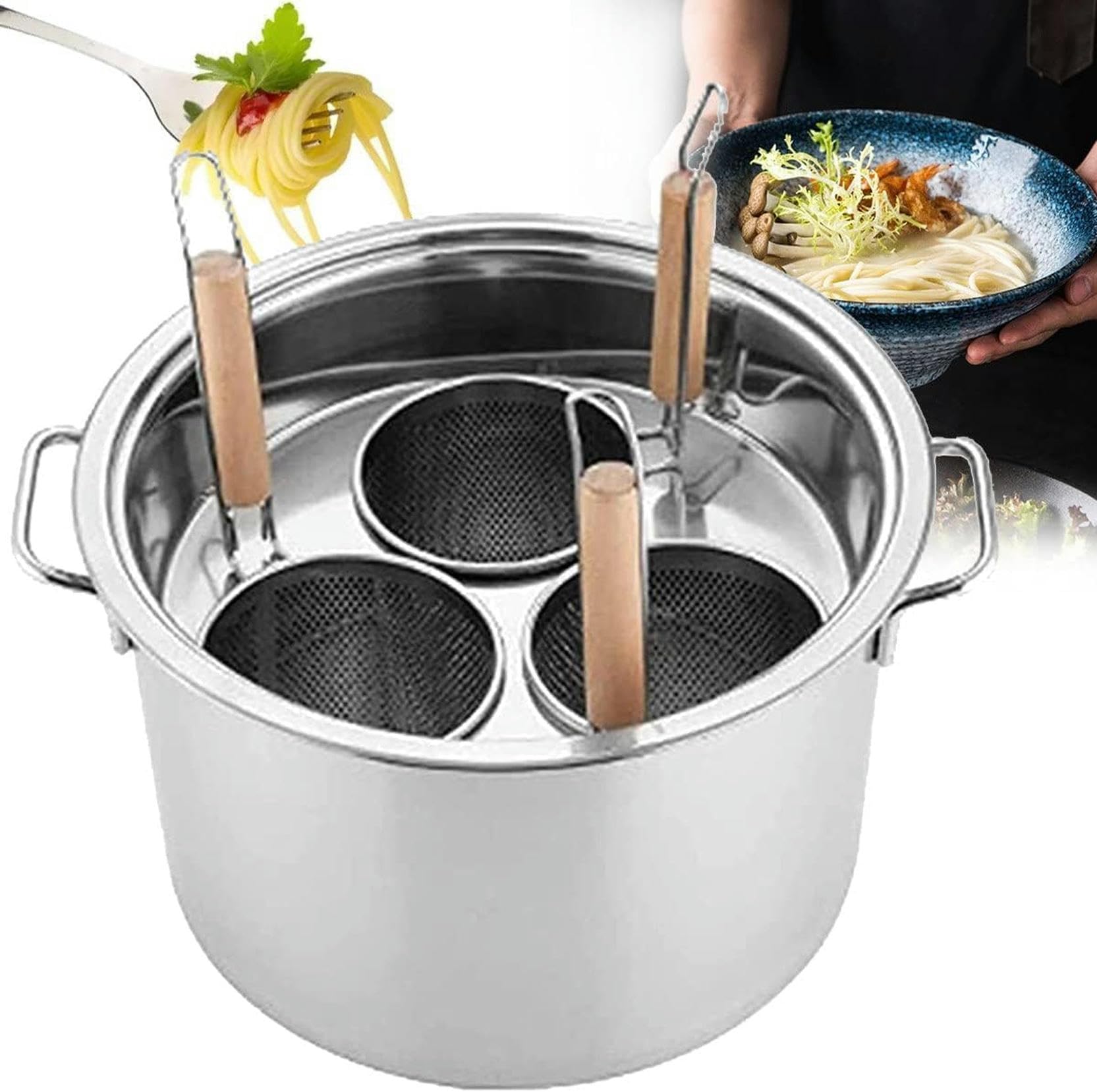 Pasta cuissier cuisine en acier inoxydable pour nouilles et légumes variés