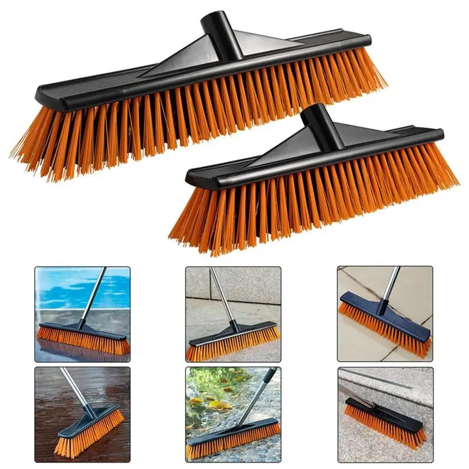 Besen Draußen Besen mit harten Borsten, Schrubber mit steifen Borsten, tragbare Kehrbürste for den Außenbereich, for Fußböden, Duschreinigungsbürste, Bodenschrubberbürste(40cm)