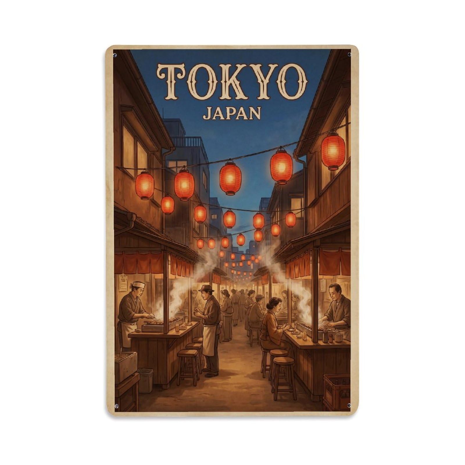 Gead 8X12inch Style Vintage Travel Tokyo Japan Yokocho Metal Tin Sign
