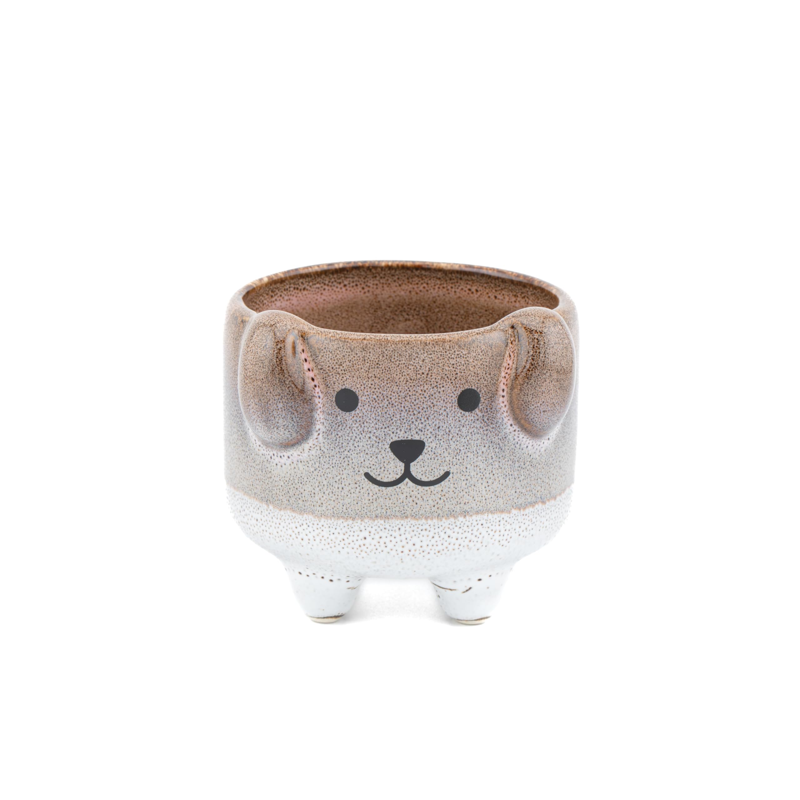 Sass & Belle Brown Mojave Dog Planter - Colourful Mini Pot For Succulents, Cactus, Flower Bulbs, Quirky Home Décor, Indoor Garden Accessory, Plant Pot Gift Idea