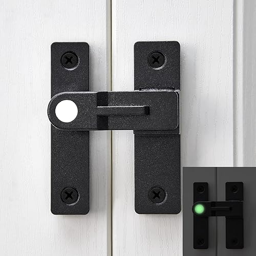 Miniatura 3 de 2 paquetes de pestillos abatibles de 180 grados, pestillos de puerta de granero, cierre de puerta abatible de aleación de zinc, cierre de puerta