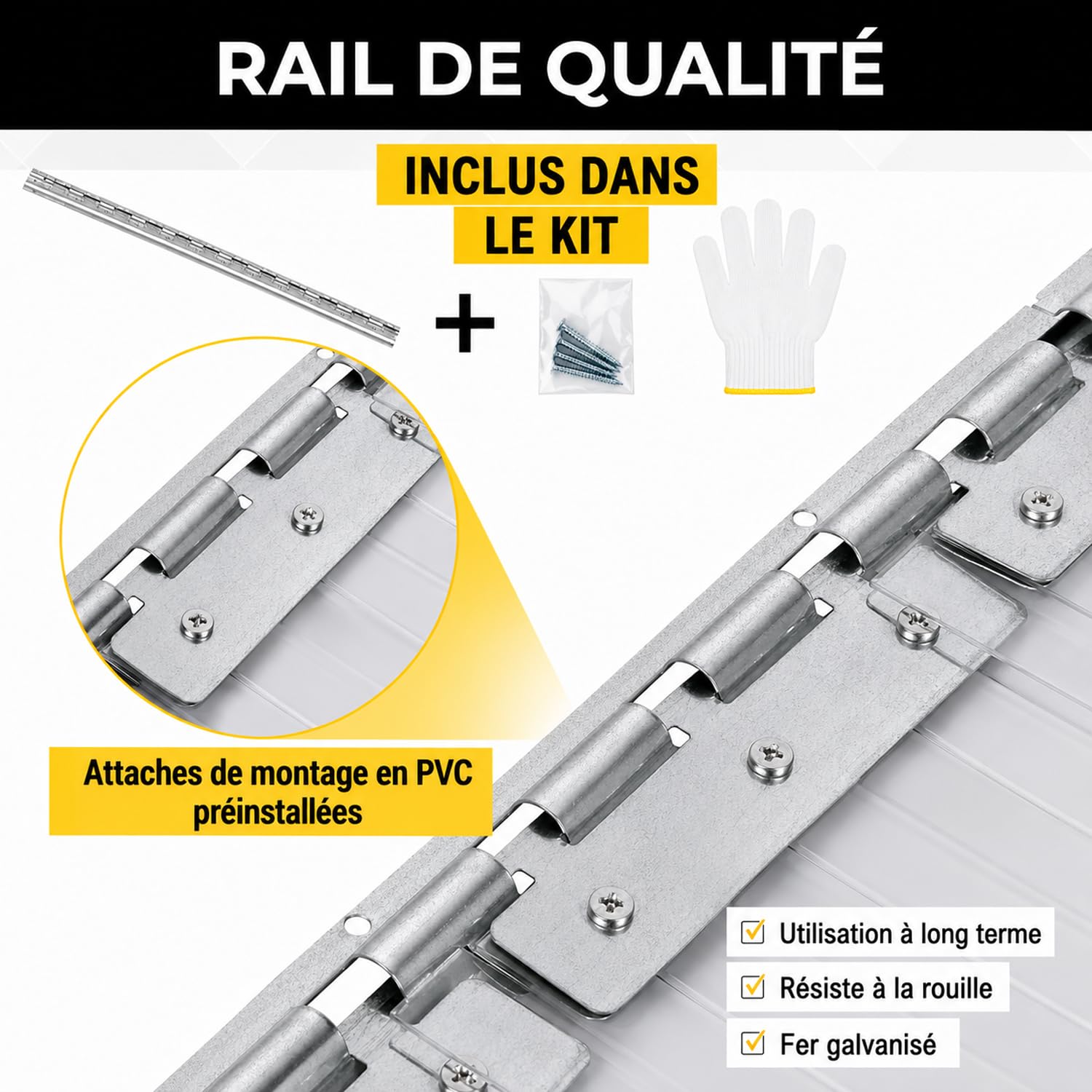 Rideau à Lanières PVC Transparent 120x210cm Vinyle Résistant | Rideau PVC Industriel avec Kit de Fixation, Isolation pour Chambre Froide, Entrepôt, Garage et Porte Commerciale