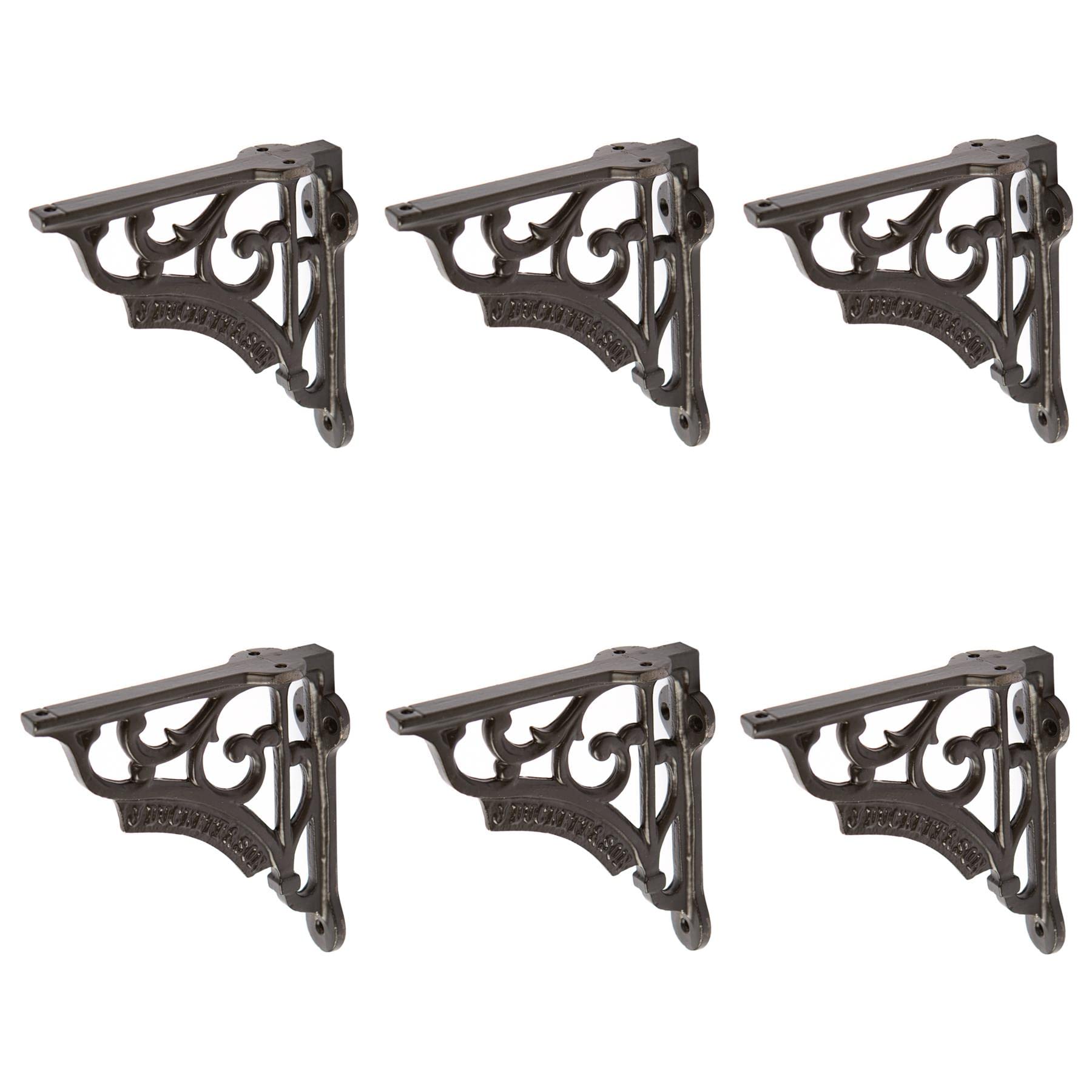 Hammer And Tongs Ornate Iron Shelf Bracket - D120mm - Black - Pack Of 6 - Black