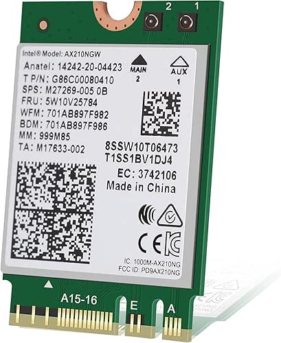 Intel AX210 Tri-Band Wi-Fi 6E Bluetooth 5.3 Network Card for