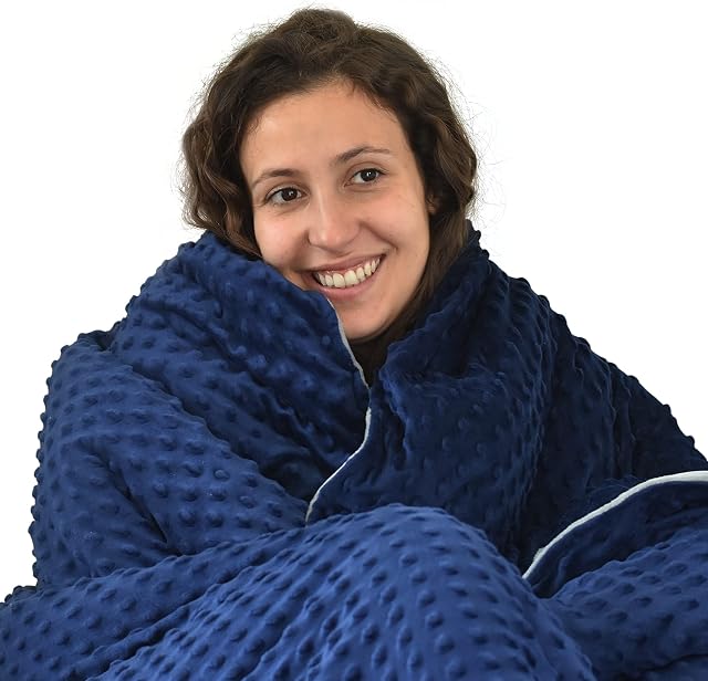 Tranquillow - Weighted Blanket with Removable Cover and Reflexology Eye Mask, Weighted Blanket Adult Set for King Size Bed, Sleep Aids for Adults, Bedding and Linen Essentials, 9kg