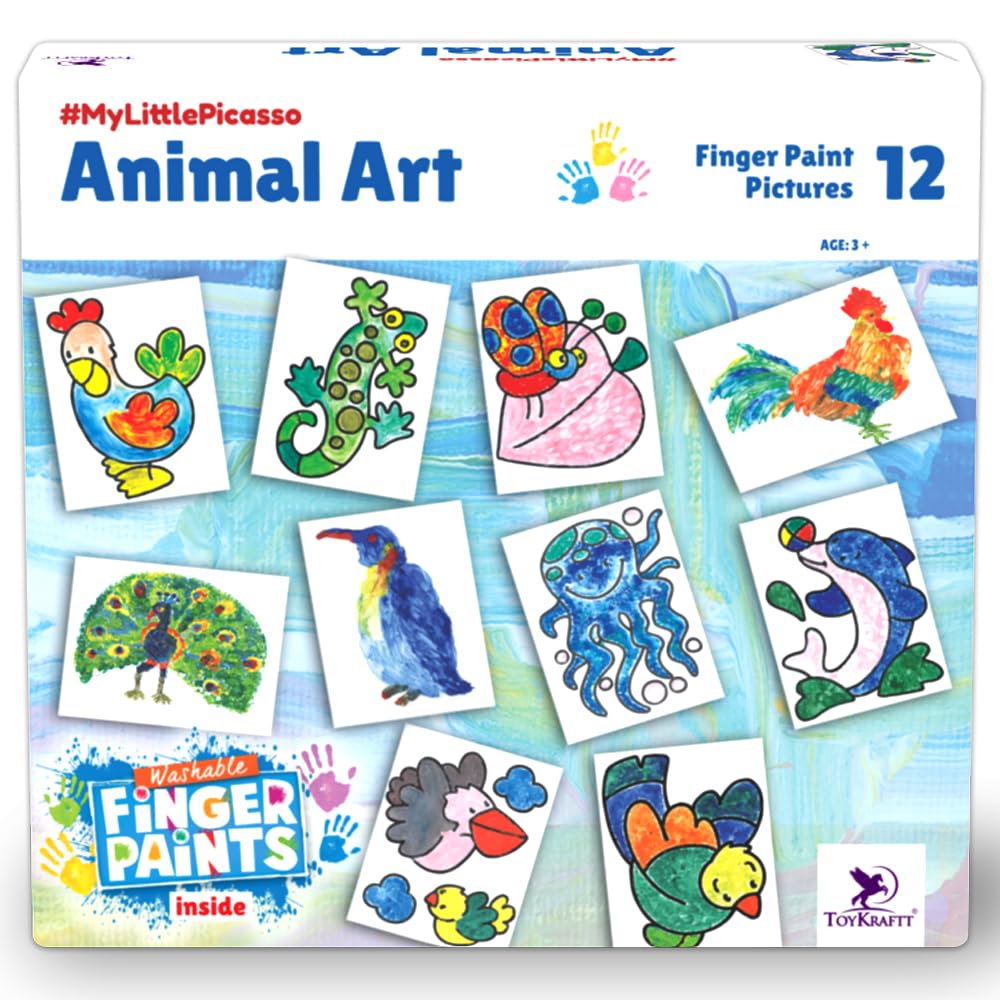 - Finger Painting Kit for Kids 2-5 Years - Non Toxic Child Safe Colours Art Set - DIY Craft Activity Gift for Boys & Girls - Toddler Painting Book, Washable Paints & Mess Free Fun