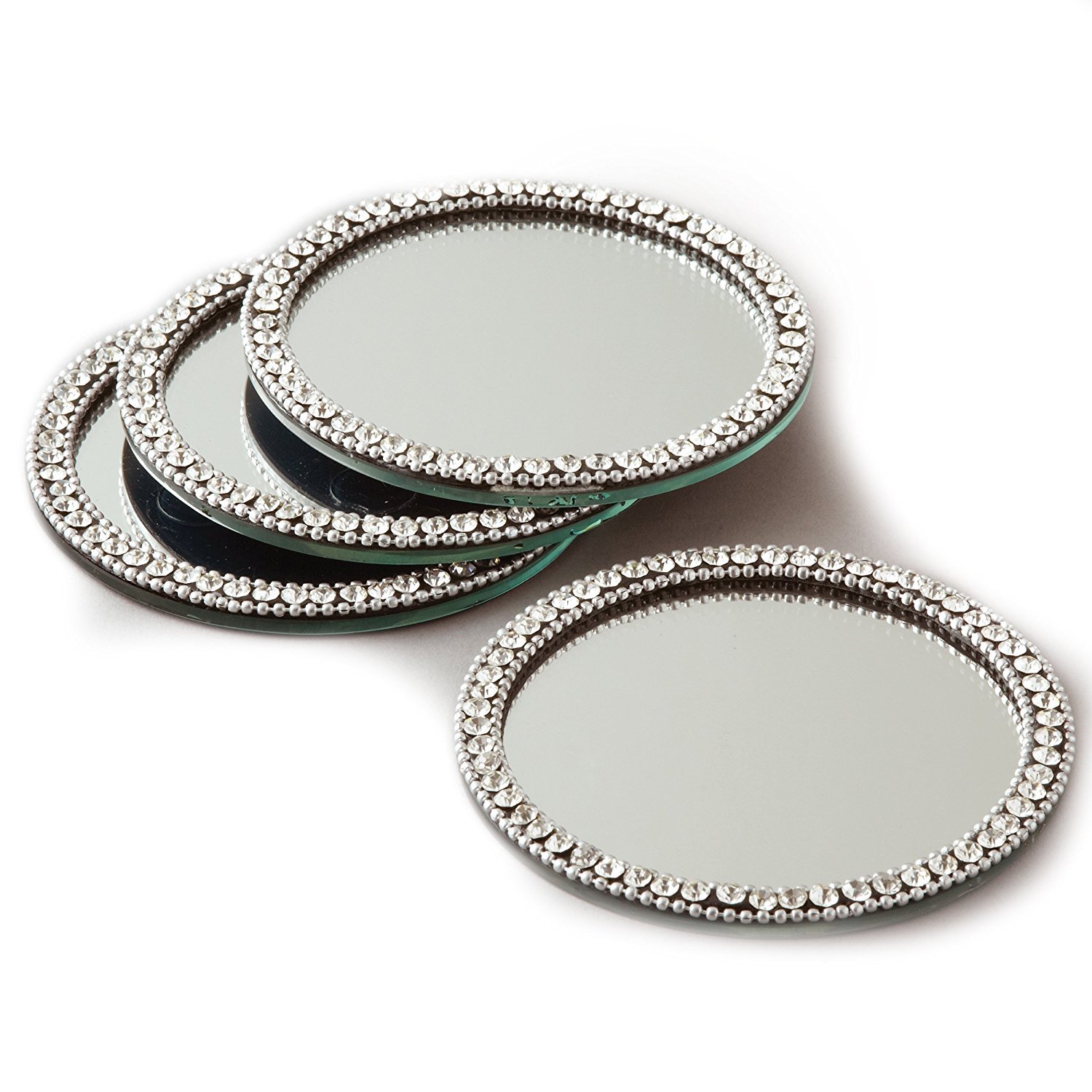 Elegance Brilliant Mirror Coasters, Set of 4