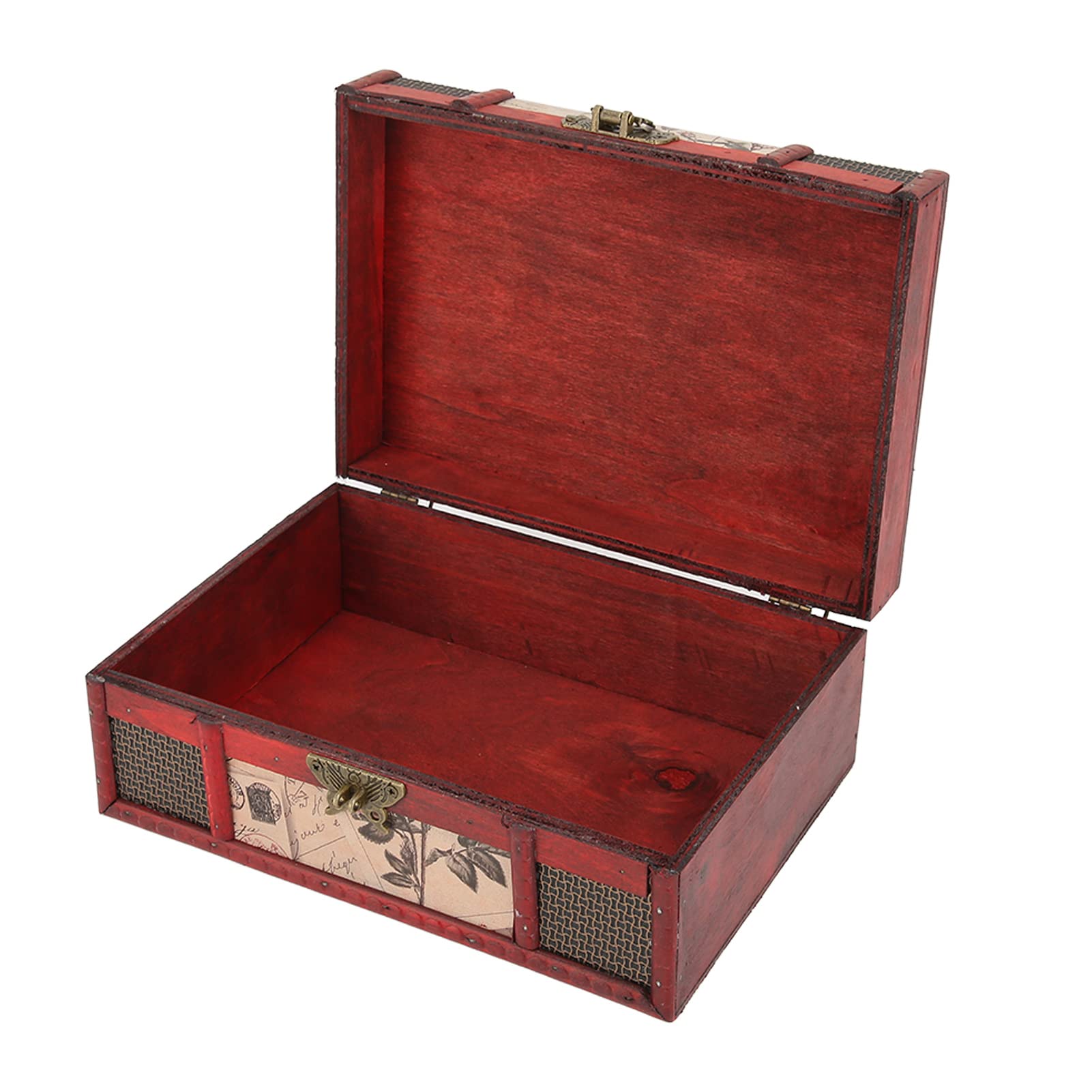 Boîte de rangement de bijoux en bois vintage Pilipane pour décoration de maison rétro 22x16x9cm