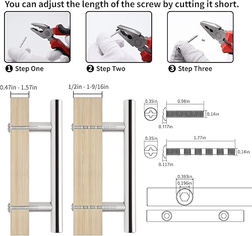 Miniatura 3 de Paquete de 5 tiradores de gabinete de 5 pulgadas de acero inoxidable de níquel cepillado para cajones de gabinete, centro de agujeros de 3 pulgadas,