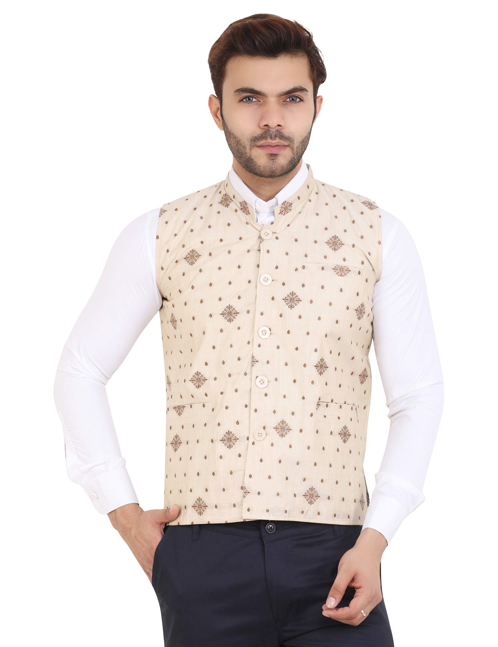 unfakenow Geometric Print Men Waistcoat-picture-14