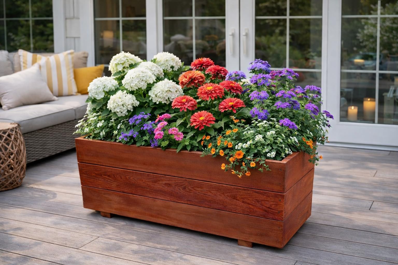 FKL Design Home Deco - Jardinera de madera, maceta para jardín, terraza, caja de madera impregnada D26 (60 x 30 x 29 cm)